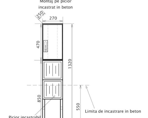 SMI-DEE 1X05-P Montaj pe Picior Incastrat in Beton