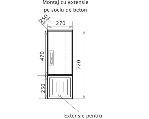 SMI-DEE 1X05-S Montaj cu Extensie pe Soclu de Beton