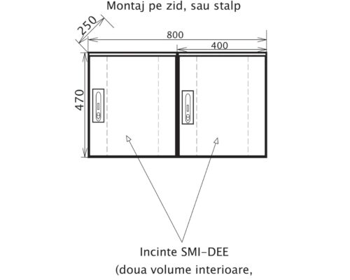 SMI-DEE 1×2 Montaj pe Zid sau Stalp