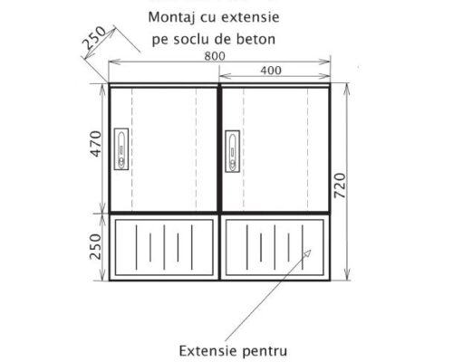 SMI-DEE 1×2-S Montaj cu Extensie pe Soclu de Beton