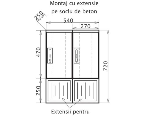 SMI-DEE 1x2X05-S Montaj cu Extensie pe Soclu de Beton