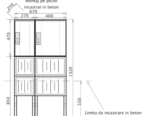 SMI-DEE 1x1X05-P Montaj pe Picior Incastrat in Beton