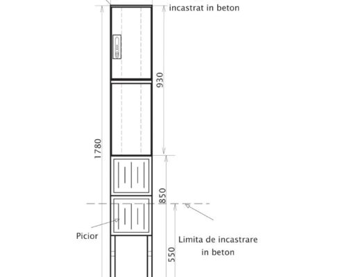 SMI-DEE 2×05-MP Montaj pe Picior Incastrat in Beton
