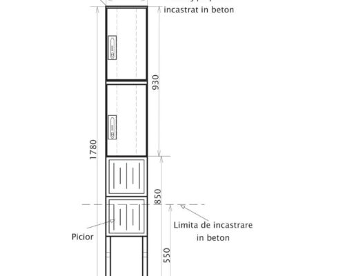 SMI-DEE 2×05-P Montaj pe Picior Incastrat in Beton
