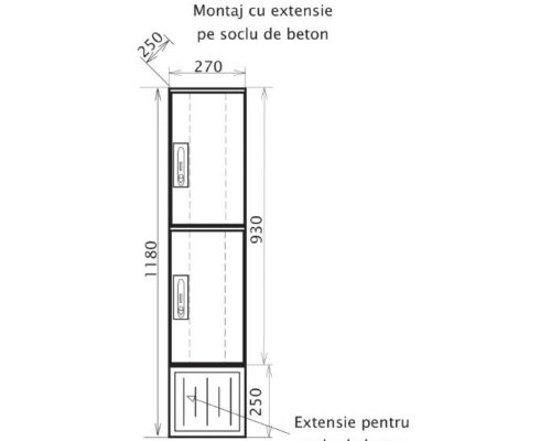 SMI-DEE 2×05-S Montaj cu Extensie pe Soclu de Beton